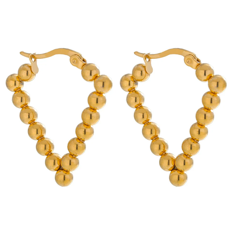 Wholesale Stainless Steel Geometric Earrings With Electroplating Drop Shaped And Wave Patterns For Women - Image 12