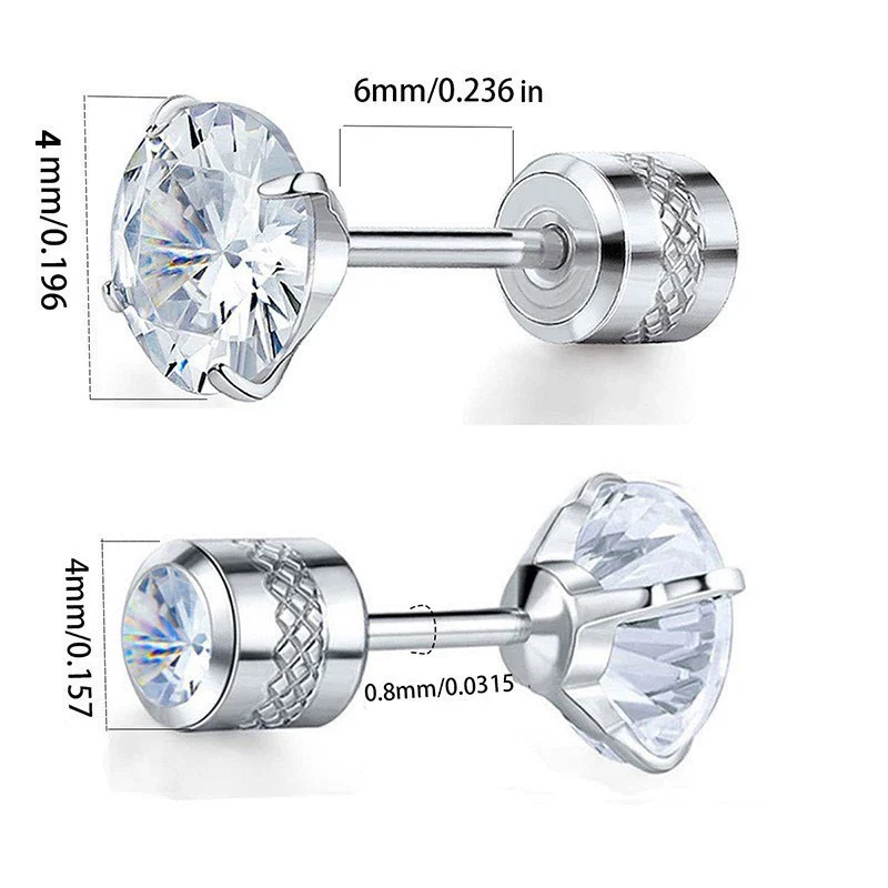 Wholesale Stainless Steel Geometric Electroplated Diamondencrusted Screwbuckle Earrings For Women - Image 19