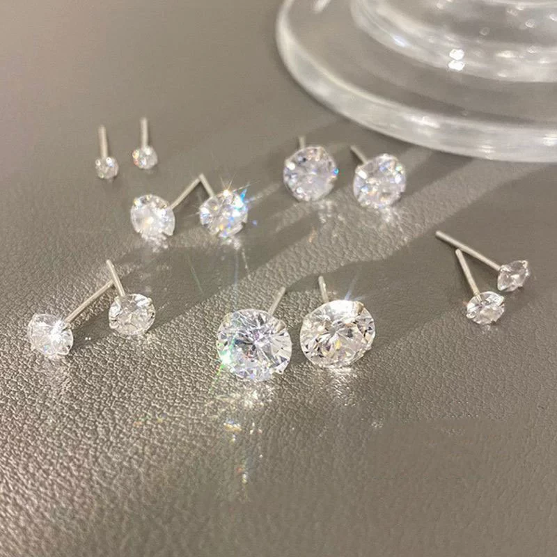 Wholesale Stainless Steel Geometric Electroplated Diamondencrusted Screwbuckle Earrings For Women - Image 5