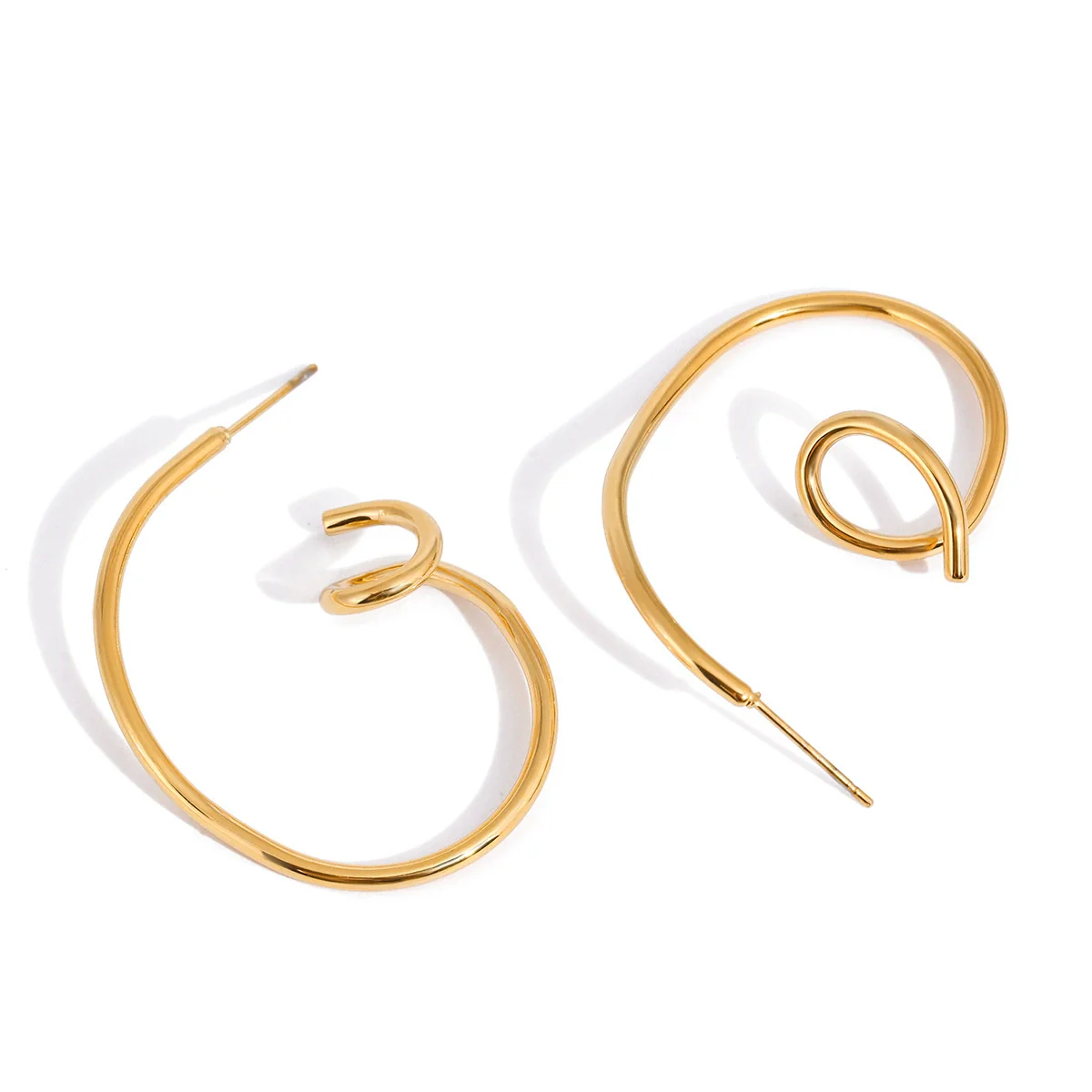 Wholesale Stainless Steel Geometric Electroplated Earrings For Women - Image 5