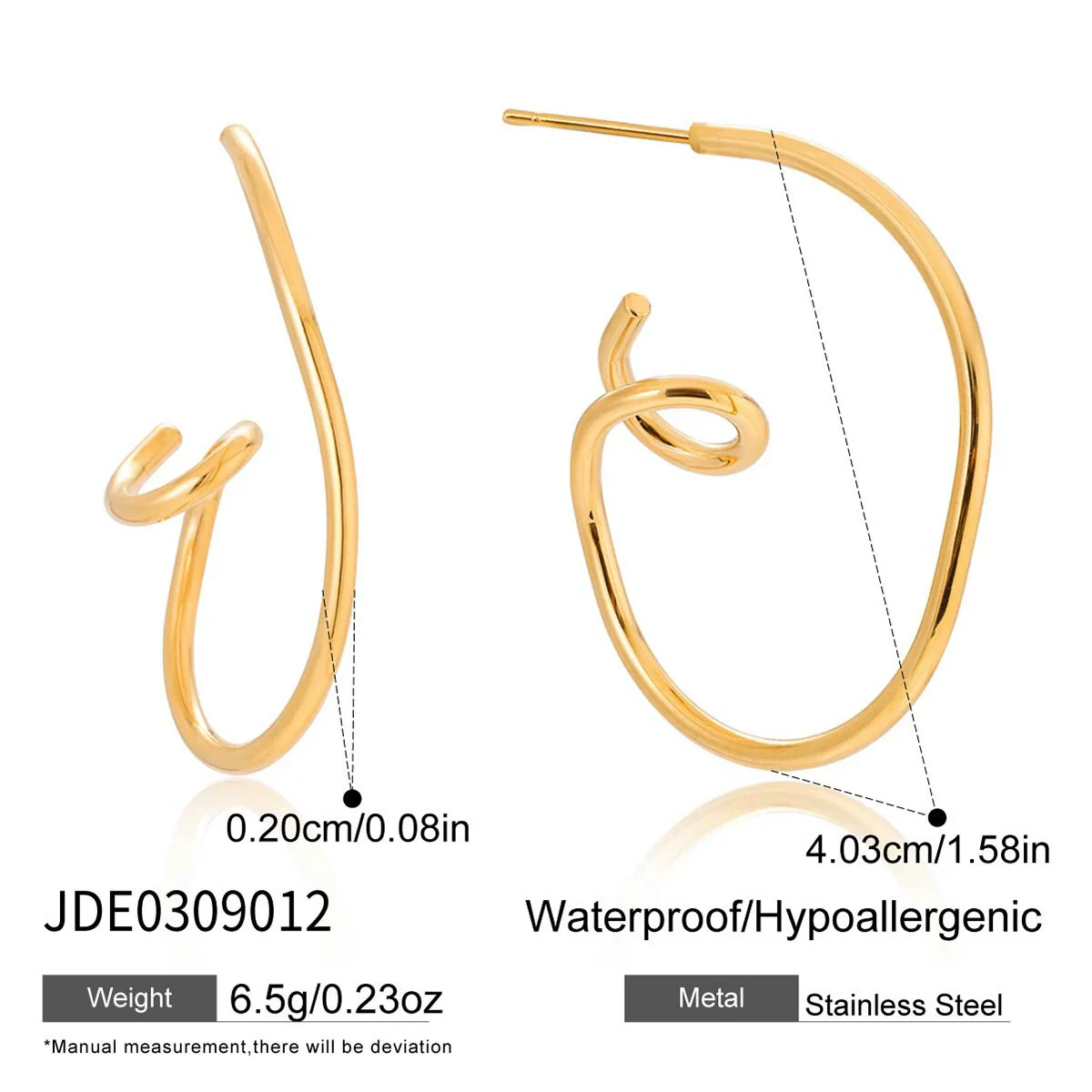 Wholesale Stainless Steel Geometric Electroplated Earrings For Women - Image 6