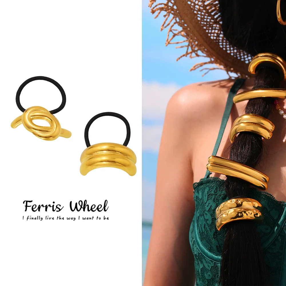 Wholesale Stainless Steel Geometric Electroplated Hair Accessories For Women