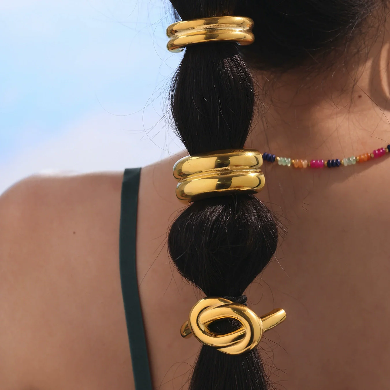 Wholesale Stainless Steel Geometric Electroplated Hair Accessories For Women - Image 3