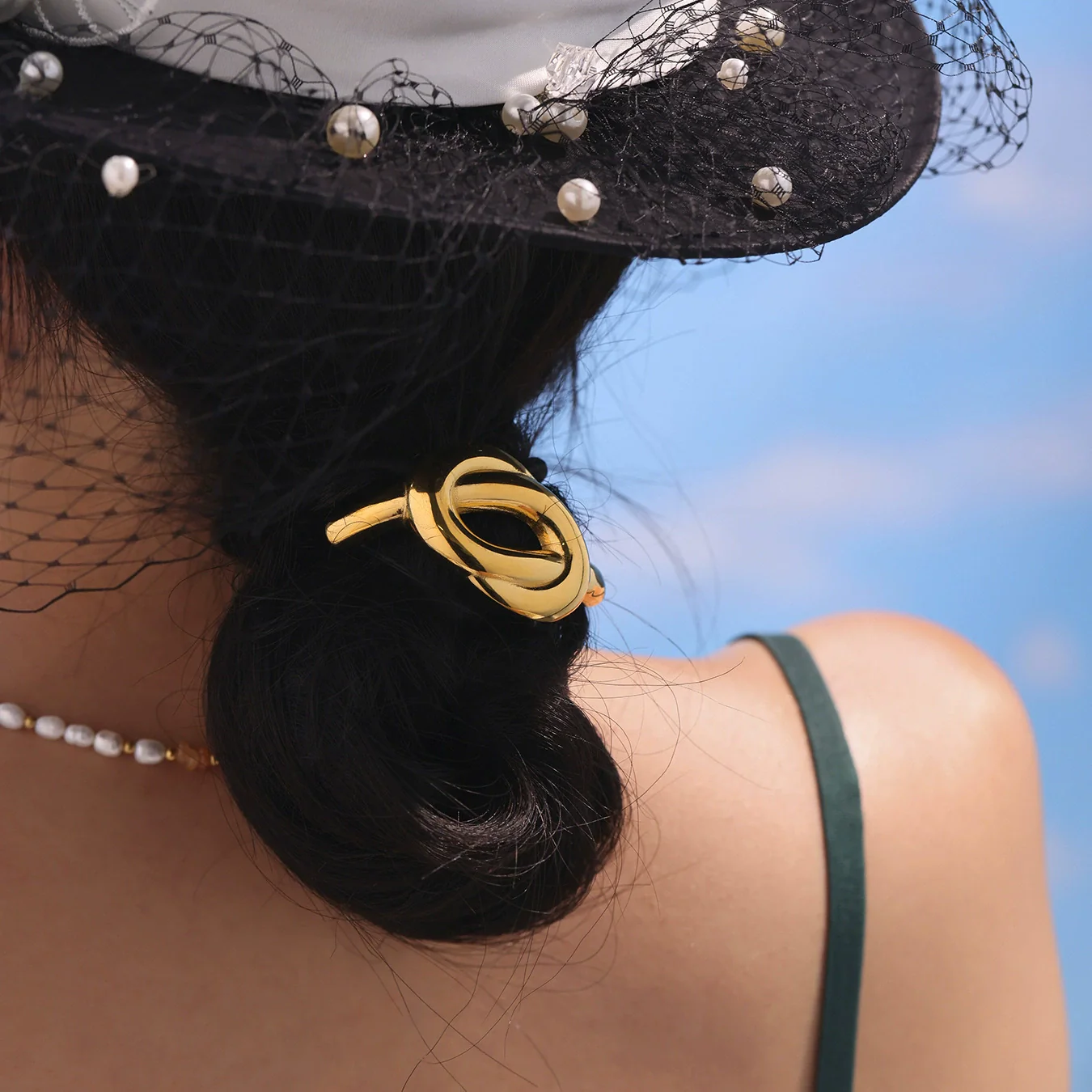 Wholesale Stainless Steel Geometric Electroplated Hair Accessories For Women - Image 4