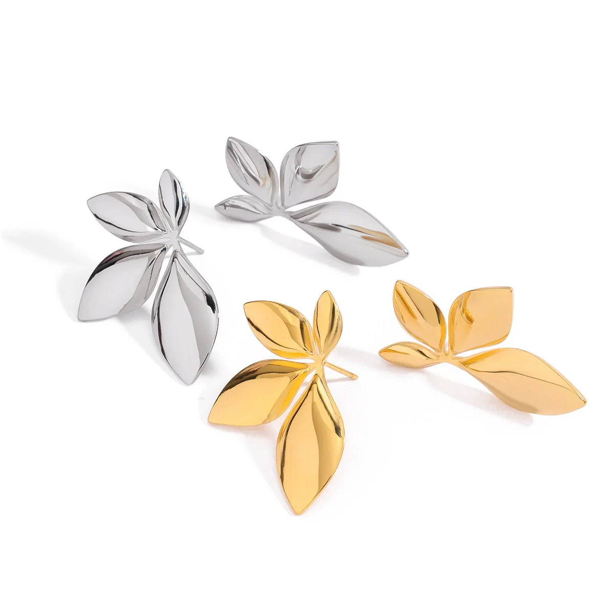 Wholesale Stainless Steel Geometric Electroplated Minimalist Earrings For Women - Image 5