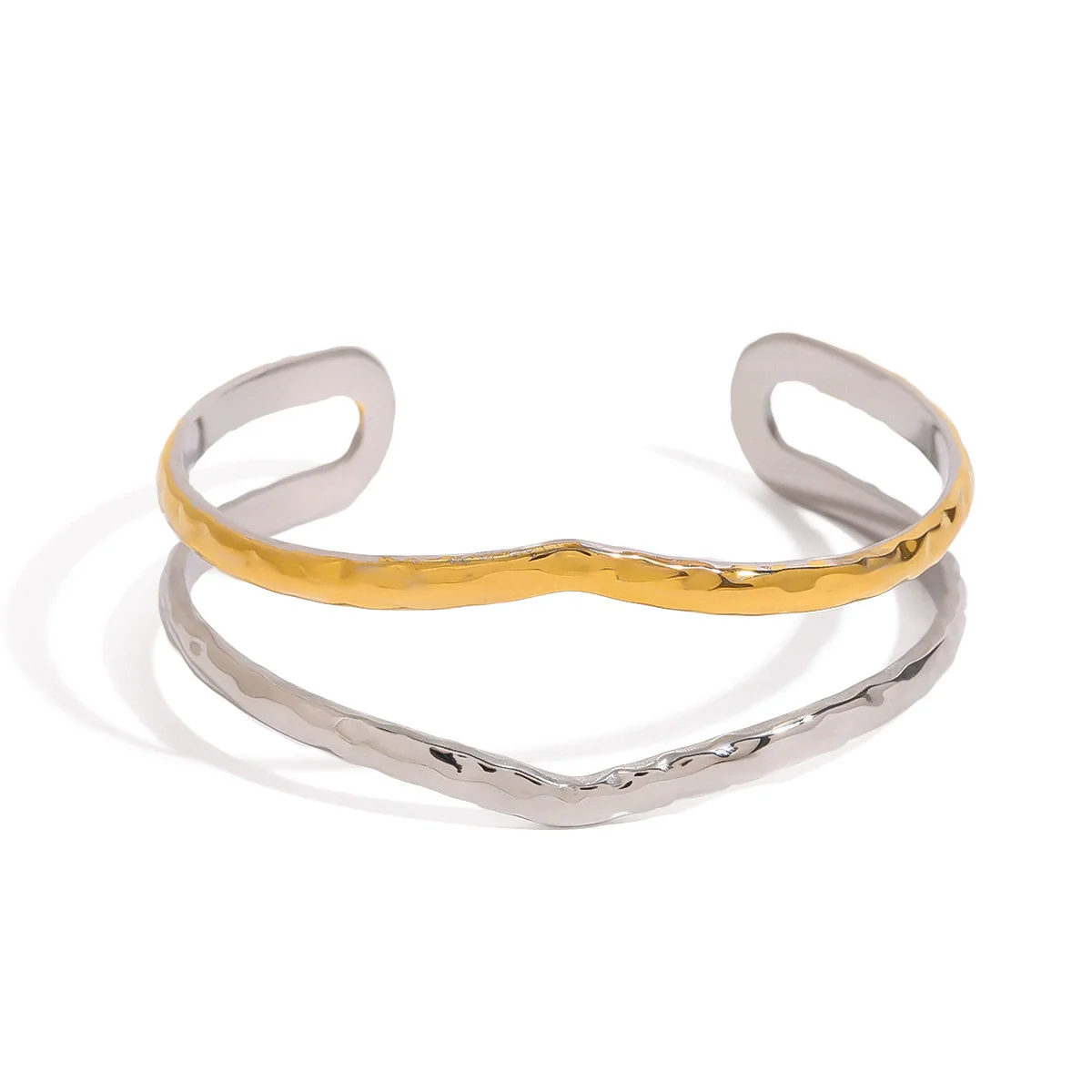 Wholesale Stainless Steel Geometric Electroplated Open Bracelet Jewelry - Image 5
