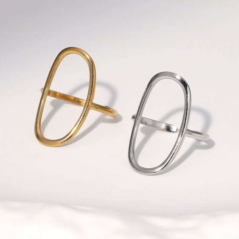Wholesale Stainless Steel Geometric Electroplated Open Ring Hand Jewelry For Women