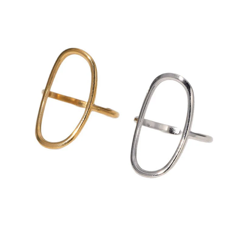 Wholesale Stainless Steel Geometric Electroplated Open Ring Hand Jewelry For Women - Image 5