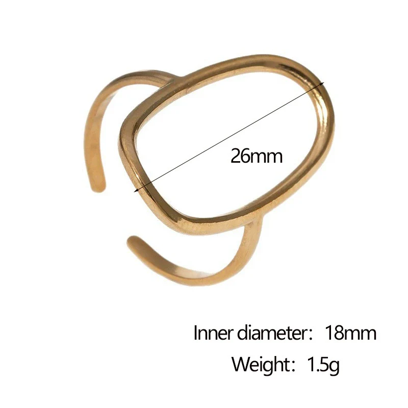 Wholesale Stainless Steel Geometric Electroplated Open Ring Hand Jewelry For Women - Image 6