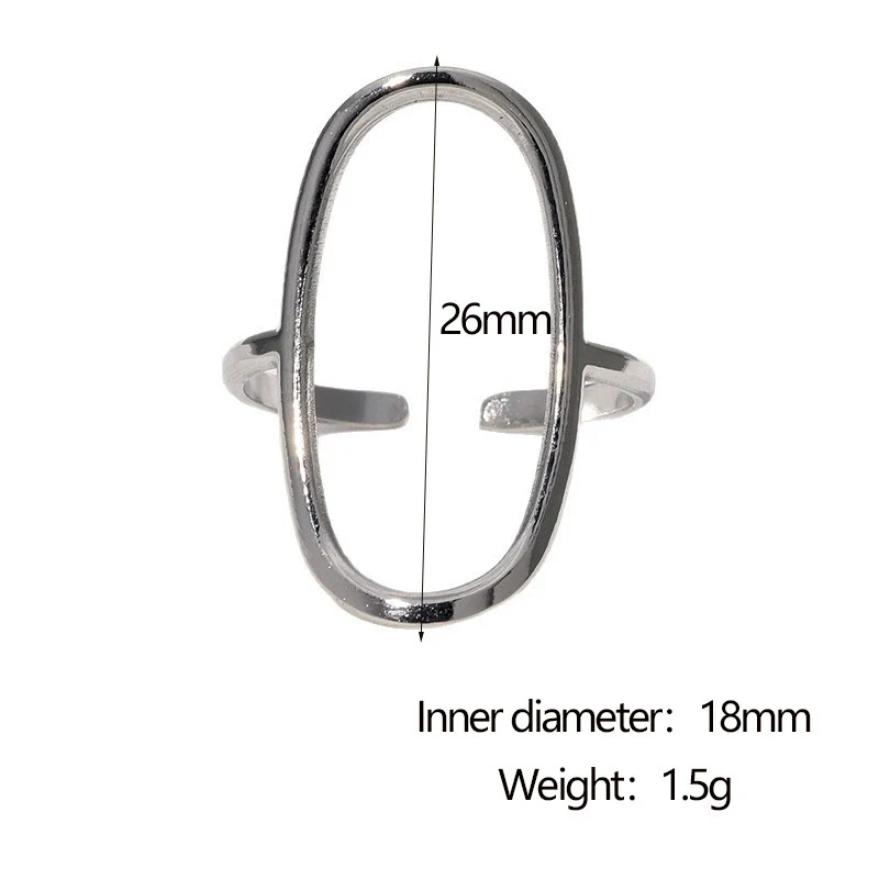 Wholesale Stainless Steel Geometric Electroplated Open Ring Hand Jewelry For Women - Image 7