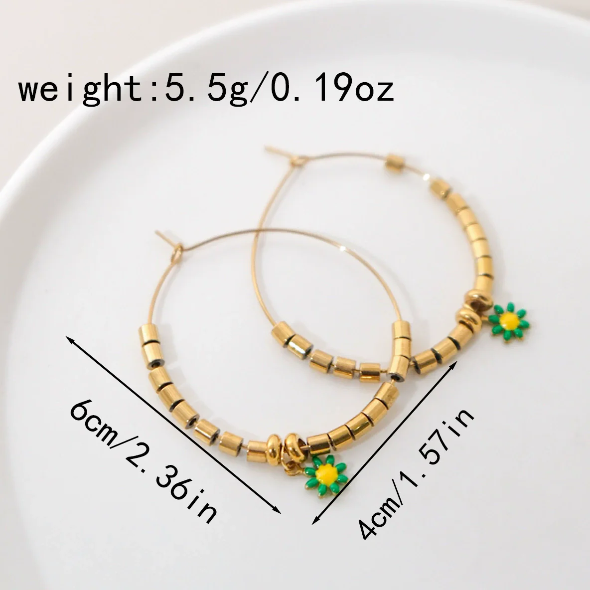 Wholesale Stainless Steel Geometric Fashion Handmade Electroplating Women's Earrings - Image 8