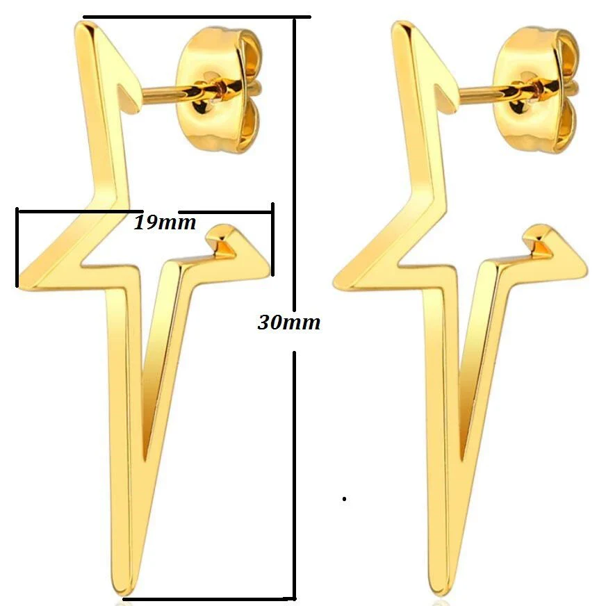 Wholesale Stainless Steel Geometric Fivepointed Star Earrings With Electroplating For Women Minimalist Style - Image 5