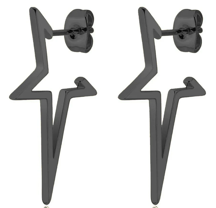 Wholesale Stainless Steel Geometric Fivepointed Star Earrings With Electroplating For Women Minimalist Style - Image 6