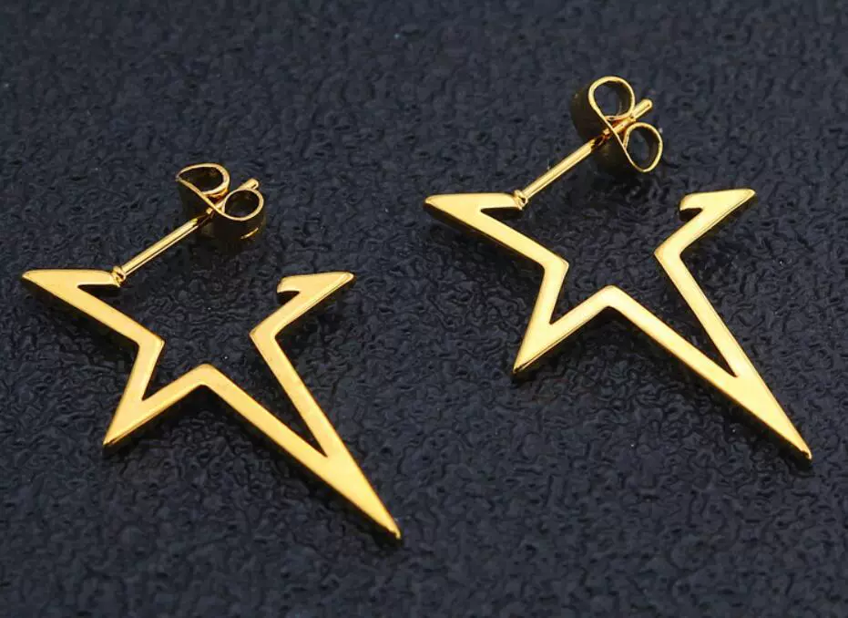 Wholesale Stainless Steel Geometric Fivepointed Star Earrings With Electroplating For Women Minimalist Style - Image 7