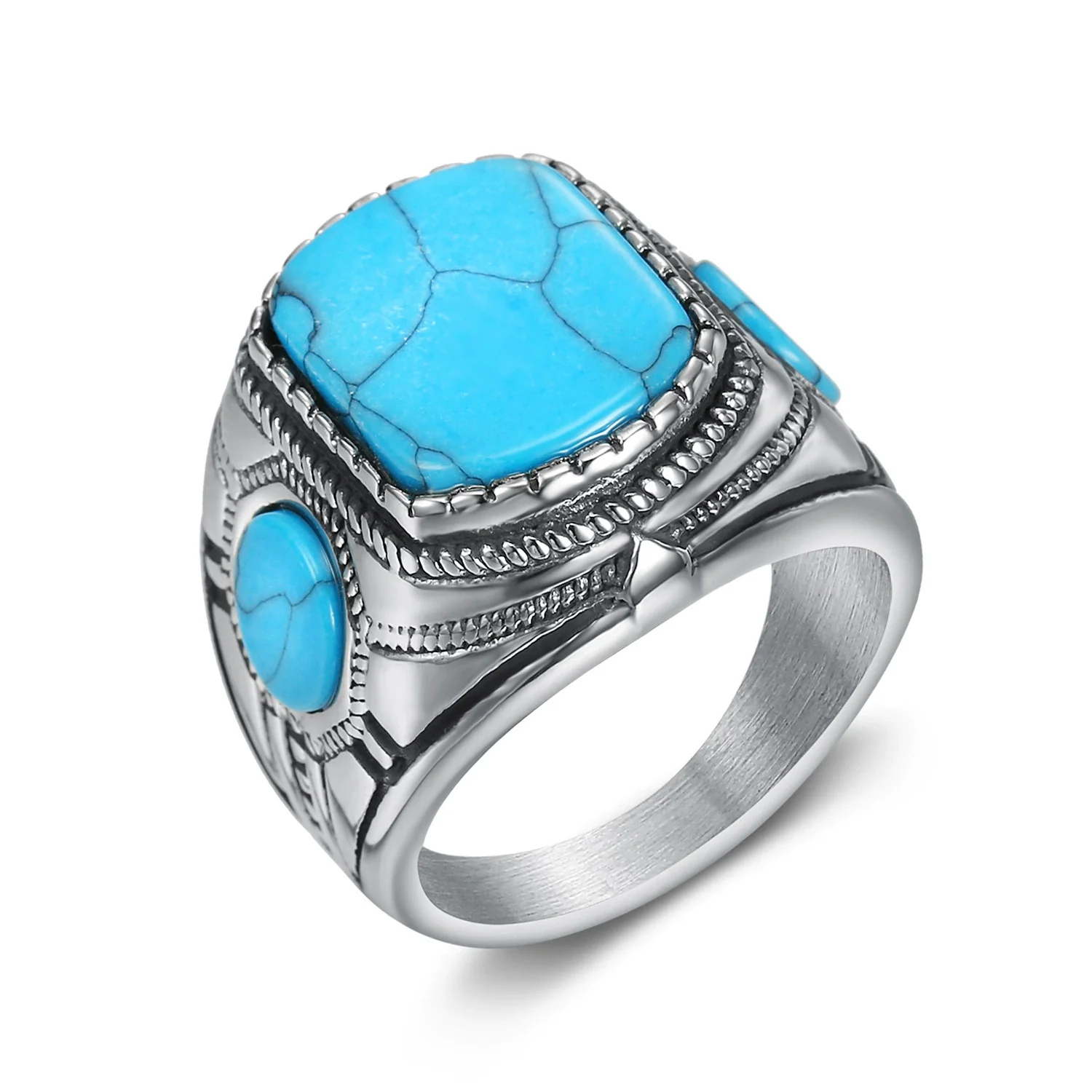 Wholesale Stainless Steel Geometric Gemstone Ring For Men And Unisex - Image 6