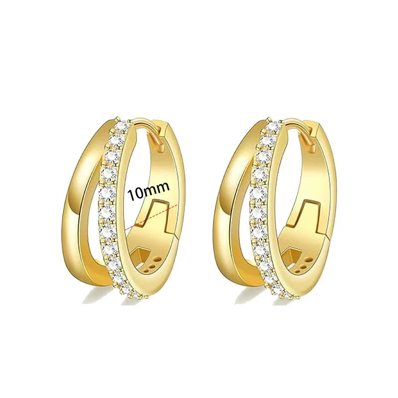 Wholesale Stainless Steel Geometric Heartshaped Electroplated Zircon Unisex Earrings - Image 11