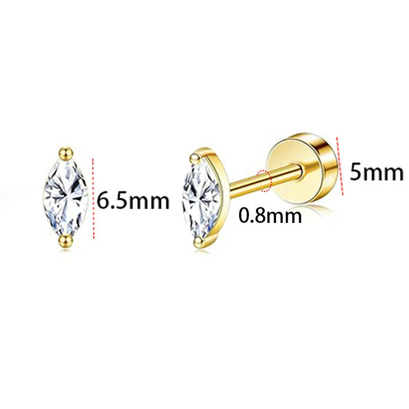 Wholesale Stainless Steel Geometric Heartshaped Electroplated Zircon Unisex Earrings - Image 13