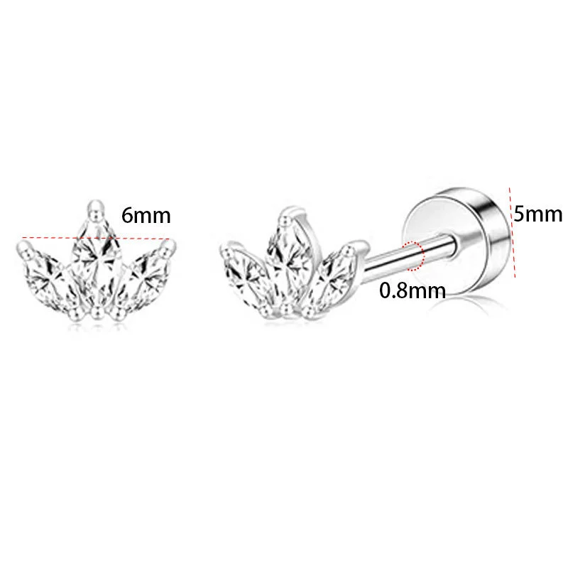 Wholesale Stainless Steel Geometric Heartshaped Electroplated Zircon Unisex Earrings - Image 14