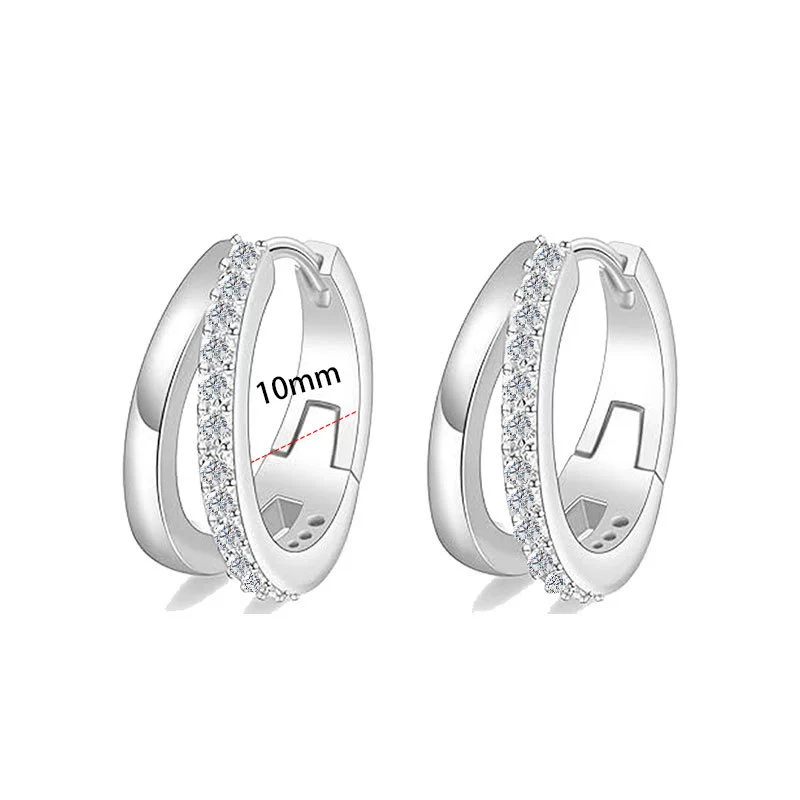 Wholesale Stainless Steel Geometric Heartshaped Electroplated Zircon Unisex Earrings - Image 17