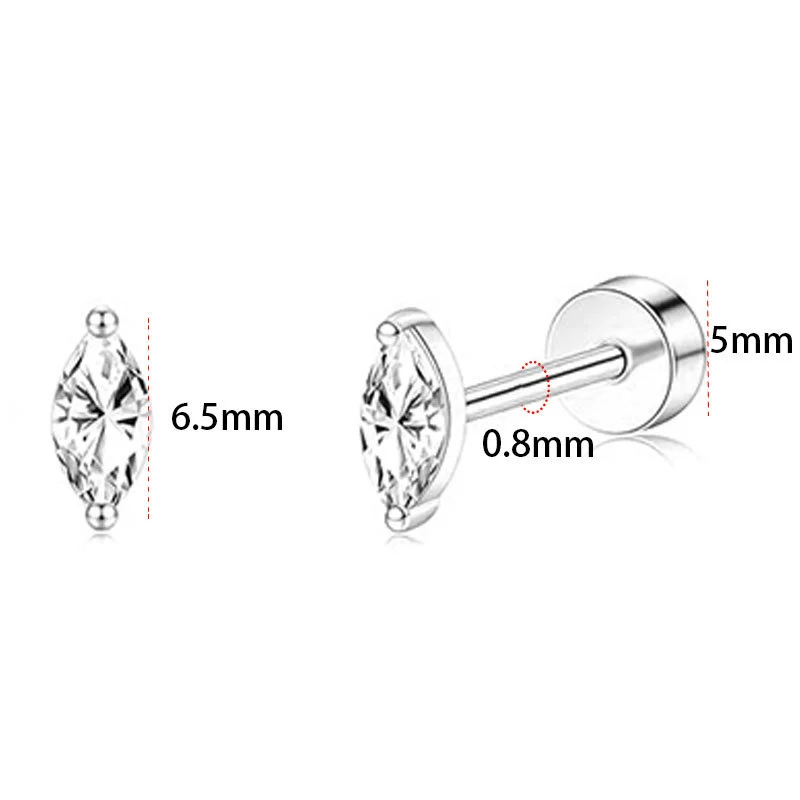 Wholesale Stainless Steel Geometric Heartshaped Electroplated Zircon Unisex Earrings - Image 19