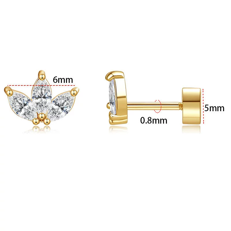 Wholesale Stainless Steel Geometric Heartshaped Electroplated Zircon Unisex Earrings - Image 8