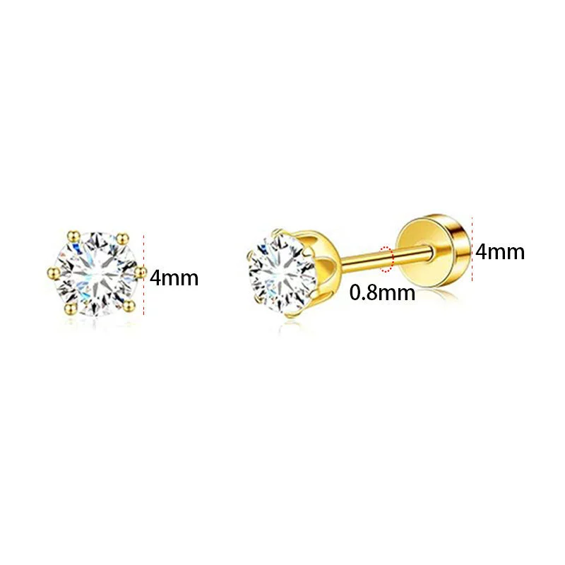Wholesale Stainless Steel Geometric Heartshaped Electroplated Zircon Unisex Earrings - Image 9