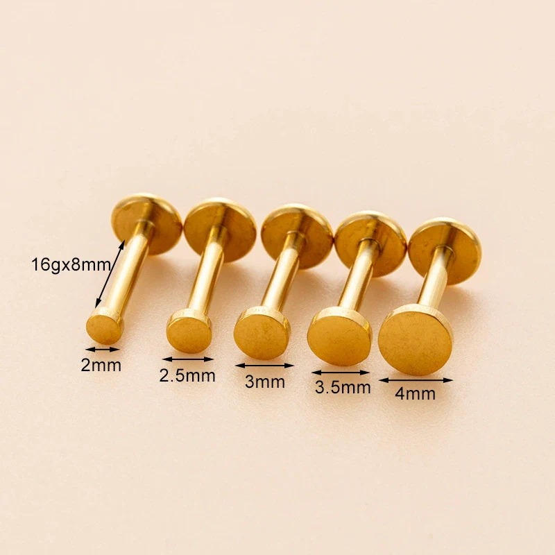 Wholesale Stainless Steel Geometric Inserted Pin Rod Lip Nail Ear Bone Nail Cartilage Earrings Electroplated Puncture Jewelry - Image 7