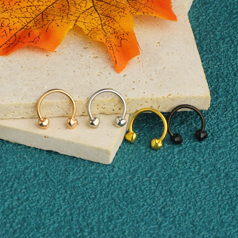 Wholesale Stainless Steel Geometric Minimalist Electroplated Cring Puncture Nasal Ring And Ear Bone Nail - Image 2