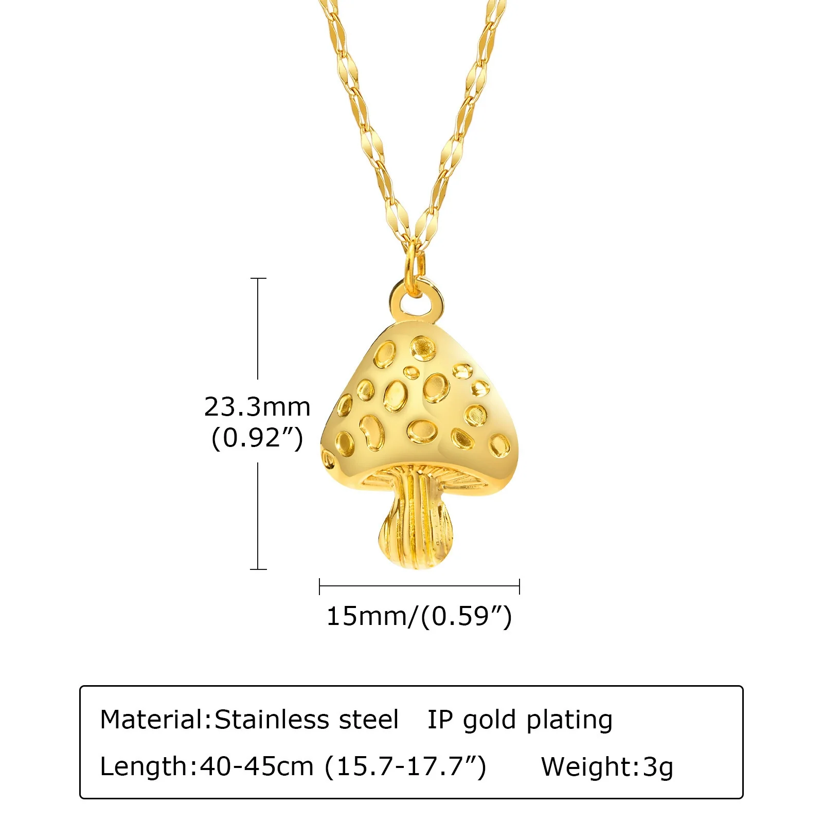 Wholesale Stainless Steel Geometric Mushroom Women's Earrings And Necklace With Electroplating - Image 7
