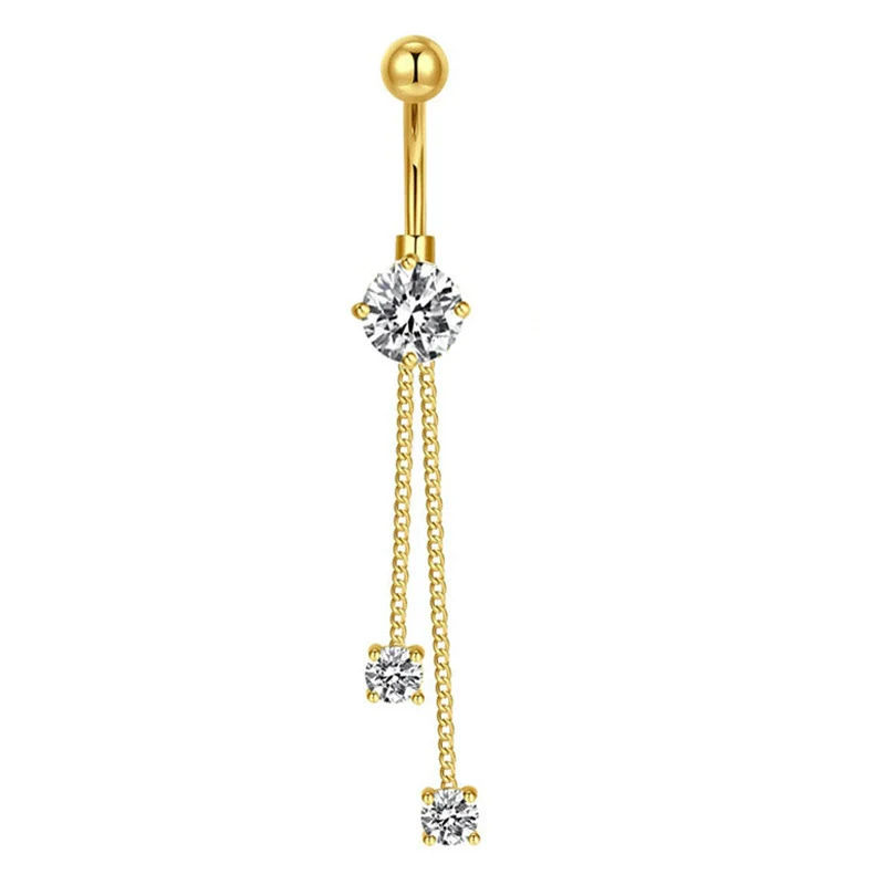 Wholesale Stainless Steel Geometric Navel Ring With Butterfly Zircon And Electroplating Treatment - Image 12