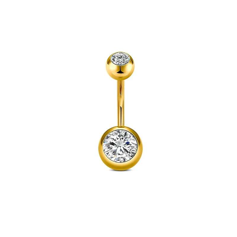 Wholesale Stainless Steel Geometric Navel Ring With Butterfly Zircon And Electroplating Treatment - Image 7