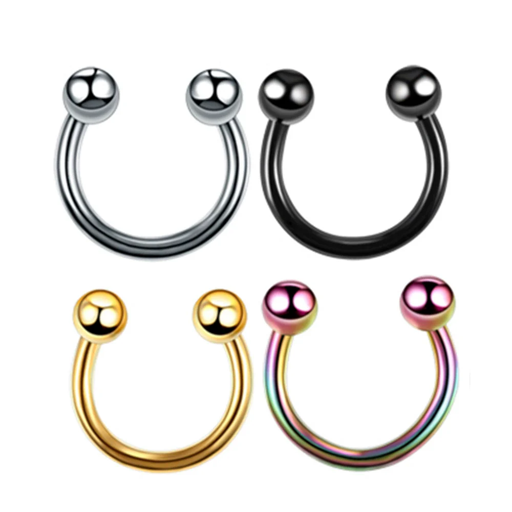 Wholesale Stainless Steel Geometric Nose Ring And Eyebrow Nail Piercing Jewelry Set Electroplated Unisex - Image 13