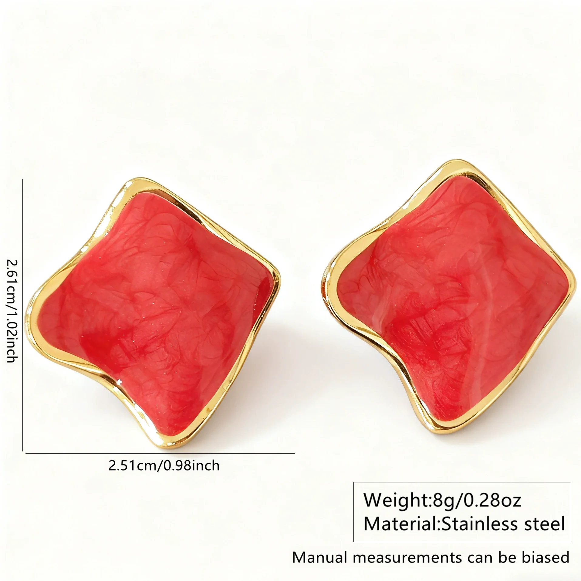 Wholesale Stainless Steel Geometric Oil Dripping Earrings For Women Sweet And Cool Style - Image 6