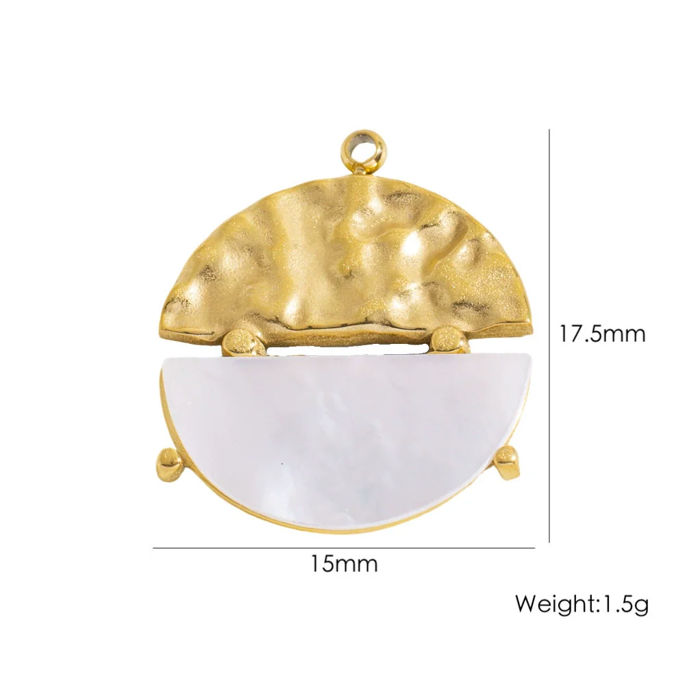 Wholesale Stainless Steel Geometric Oildrip Diamondstudded Natural Stone Pendant Necklace With Furnace Vacuum Electroplated 18K Gold Accessories - Image 16
