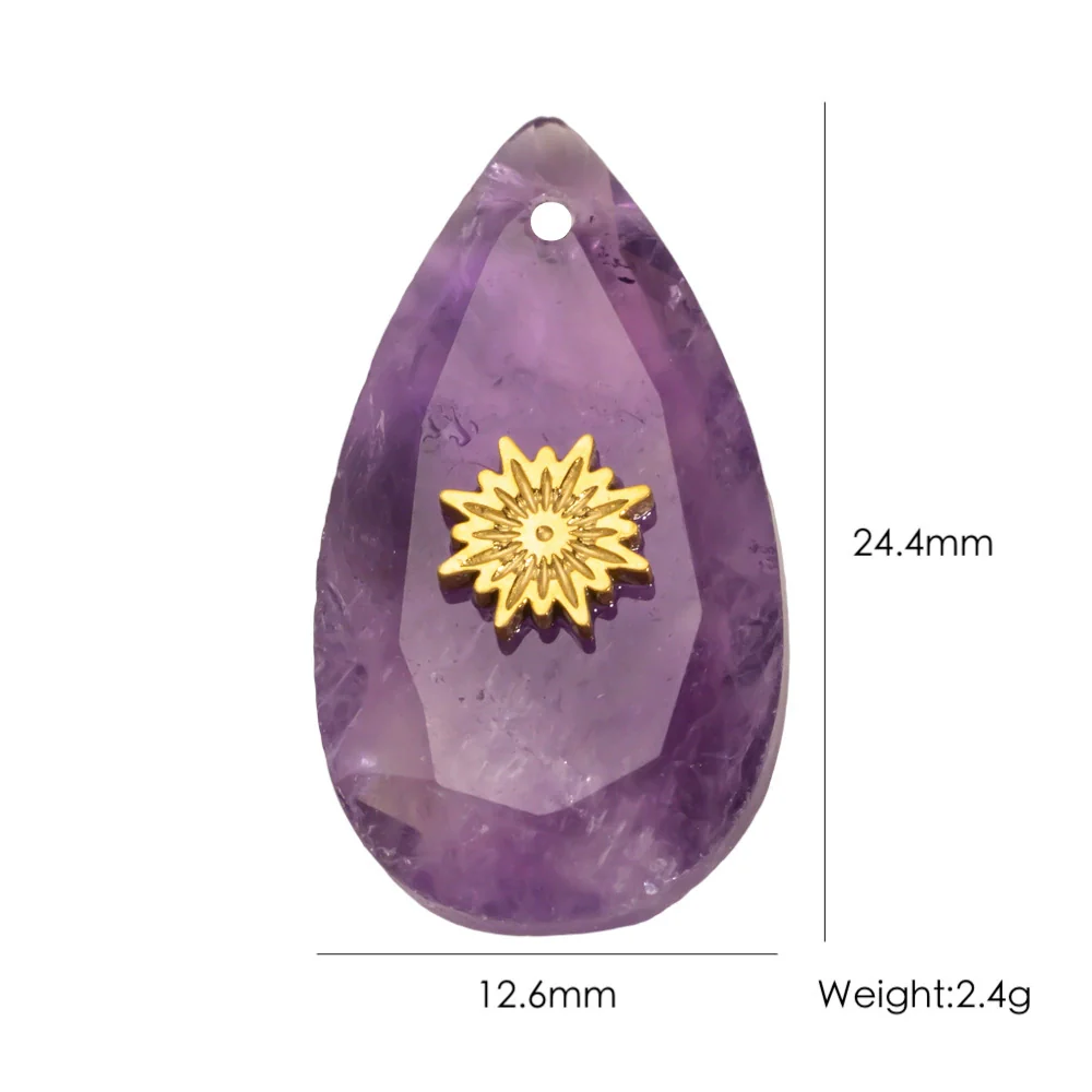 Wholesale Stainless Steel Geometric Oildrip Diamondstudded Natural Stone Pendant Necklace With Furnace Vacuum Electroplated 18K Gold Accessories - Image 18