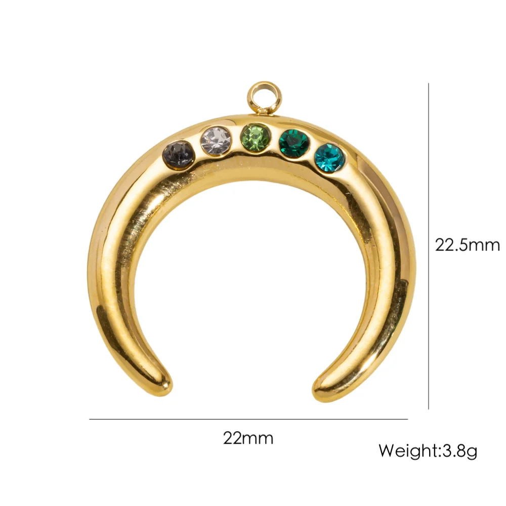 Wholesale Stainless Steel Geometric Oildrip Diamondstudded Natural Stone Pendant Necklace With Furnace Vacuum Electroplated 18K Gold Accessories - Image 22