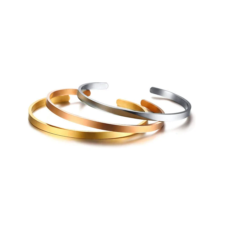 Wholesale Stainless Steel Geometric Open Bangle Jewelry For Men And Women - Image 4