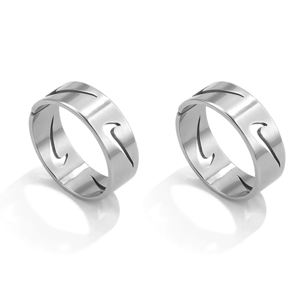 Wholesale Stainless Steel Geometric Open Hook Ring Jewelry With Electroplating Treatment Simple Style Unisex