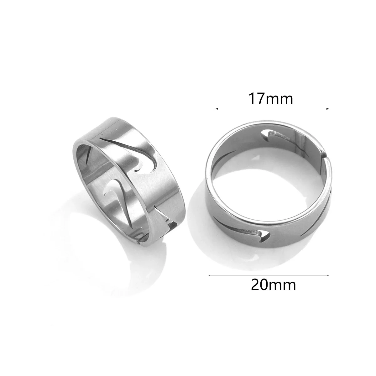 Wholesale Stainless Steel Geometric Open Hook Ring Jewelry With Electroplating Treatment Simple Style Unisex - Image 4