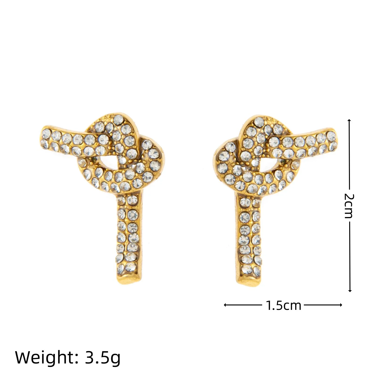 Wholesale Stainless Steel Geometric Pattern Electroplated Earrings For Women With Knotted Elements - Image 6
