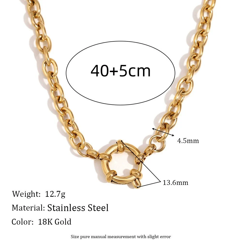 Wholesale Stainless Steel Geometric Pattern Pendant Necklace With Vacuum Electroplated In Furnace 18K Gold Color Protection - Image 38
