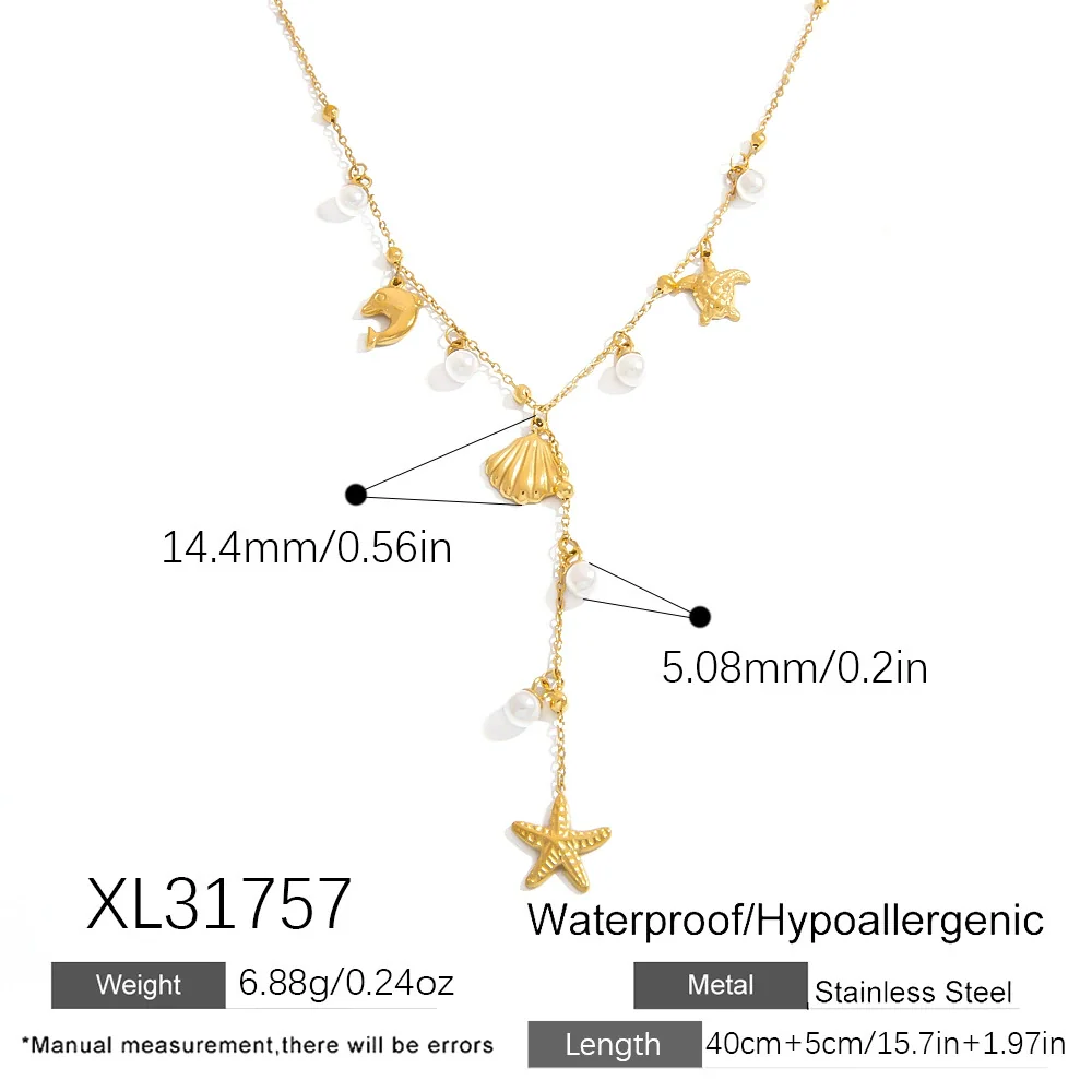 Wholesale Stainless Steel Geometric Pearl Clavicle Necklace For Women With Electroplating And Light Luxury Style - Image 6