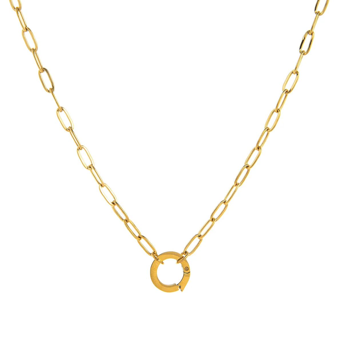 Wholesale Stainless Steel Geometric Pendant Necklace With Adjustable Chain Furnace Vacuum Electroplated 18K Gold Color Retention Unisex - Image 25