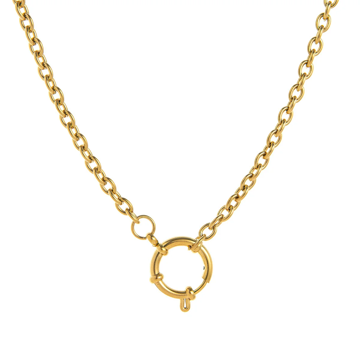 Wholesale Stainless Steel Geometric Pendant Necklace With Adjustable Chain Furnace Vacuum Electroplated 18K Gold Color Retention Unisex - Image 26