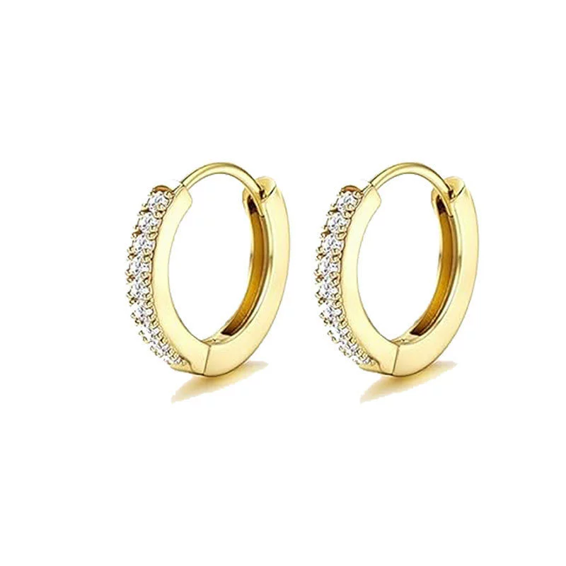 Wholesale Stainless Steel Geometric Personality Small Circle Earrings 18K Gold Electroplated - Image 10