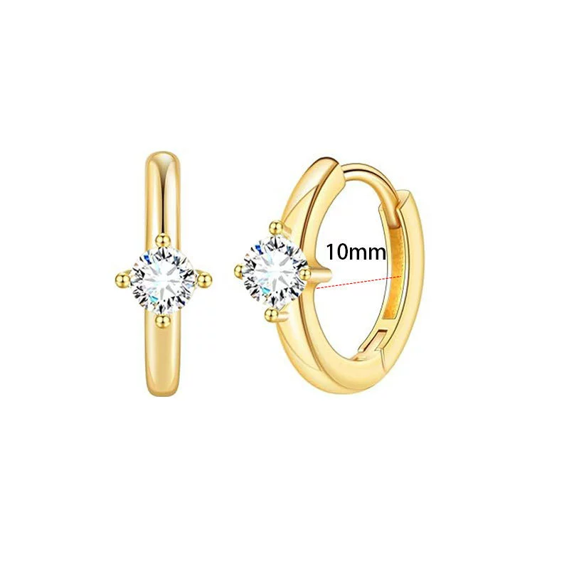 Wholesale Stainless Steel Geometric Personality Small Circle Earrings 18K Gold Electroplated - Image 6