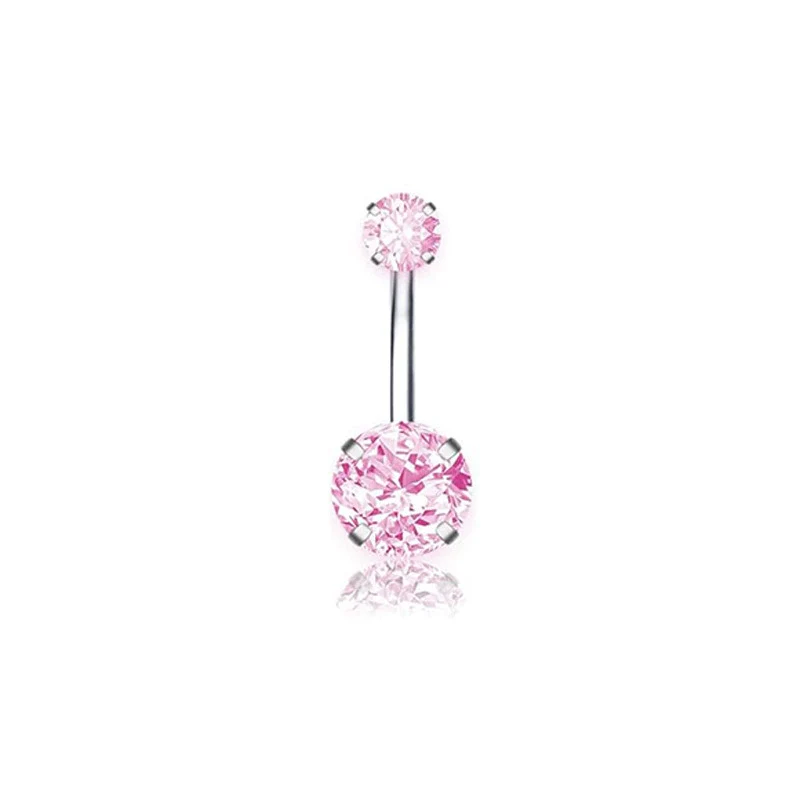 Wholesale Stainless Steel Geometric Pink Butterfly Pendant Umbilical Ring Piercing Jewelry Electroplated - Image 8