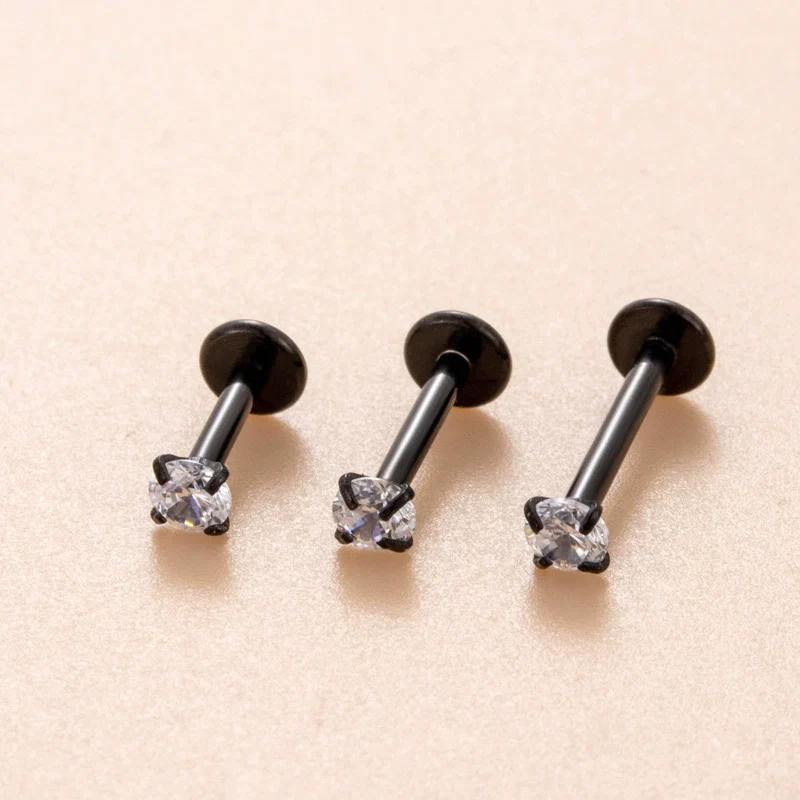 Wholesale Stainless Steel Geometric Puncture Jewelry Electroplated Internal Thread Flat Bottom Rod Lip Nail Ear Bone Nail - Image 10