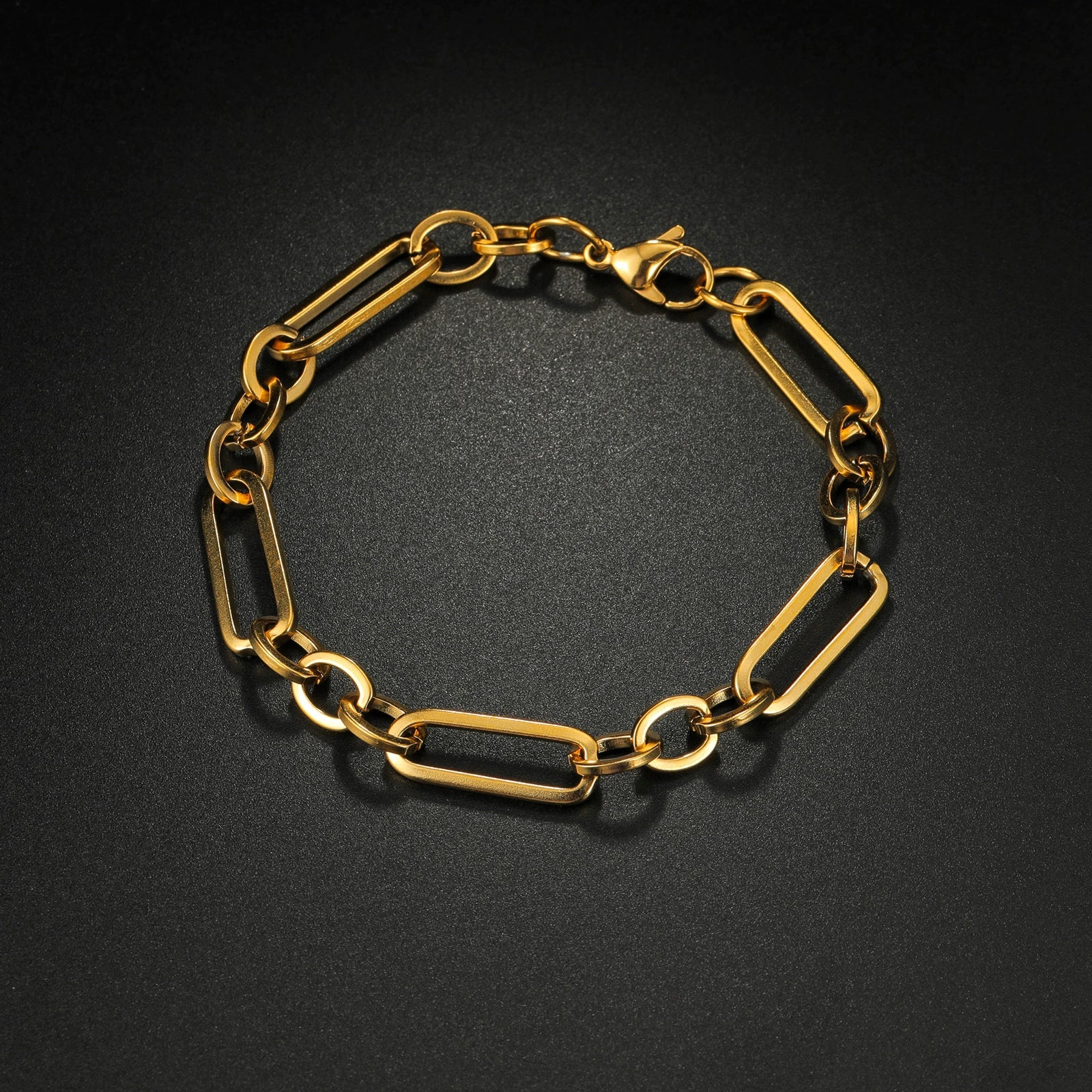 Wholesale Stainless Steel Geometric Retro Hip Hop Style Unisex Figaro Blade Chain Bracelet Jewelry With Electroplating - Image 2