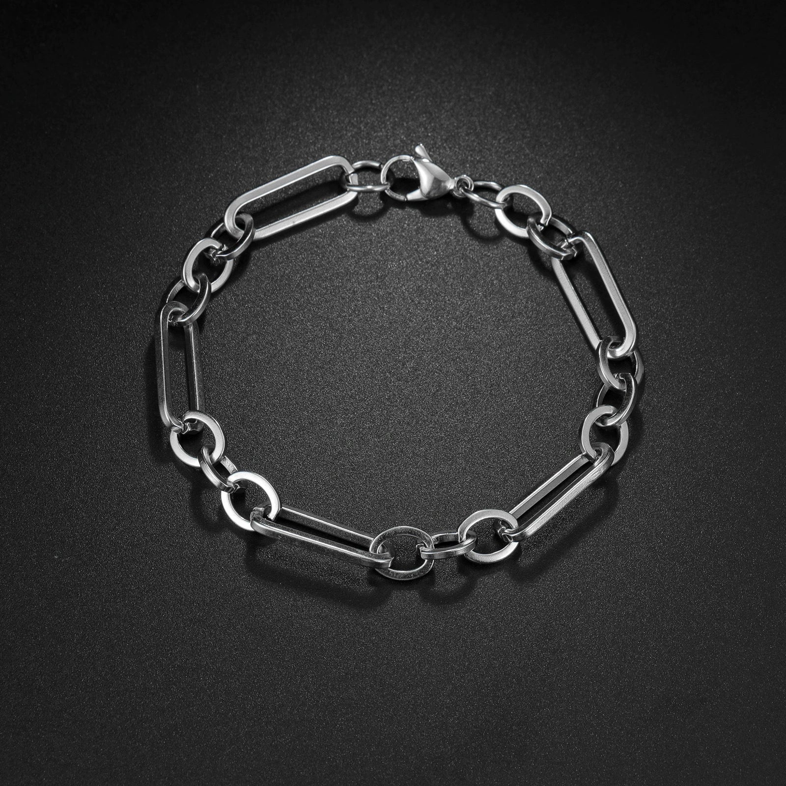 Wholesale Stainless Steel Geometric Retro Hip Hop Style Unisex Figaro Blade Chain Bracelet Jewelry With Electroplating - Image 3